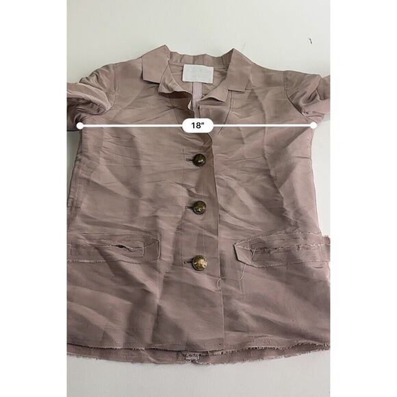 lanvin paris raw hem light pink 100% silk blazer coat size 36 - Picture 11 of 16